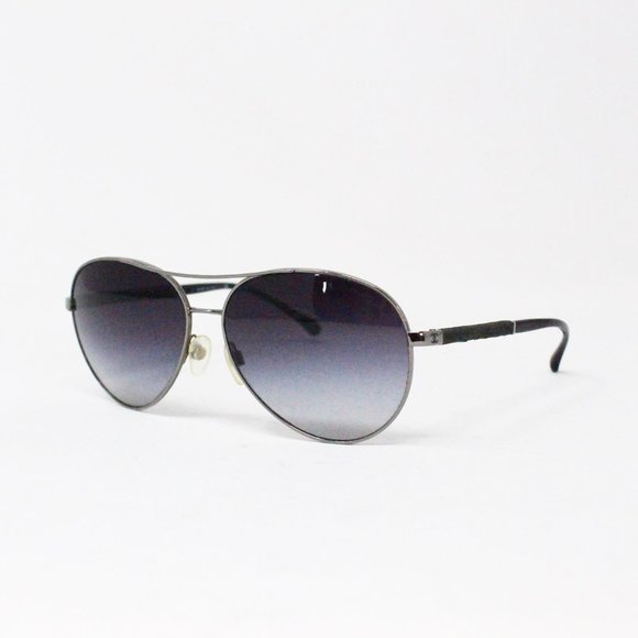 CHANEL #35401 Black Aviator Sunglasses - Picture 1 of 7